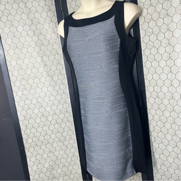 Calvin Klein Sleeveless Sheath Dress with Textured Panels - Picture 4 of 13